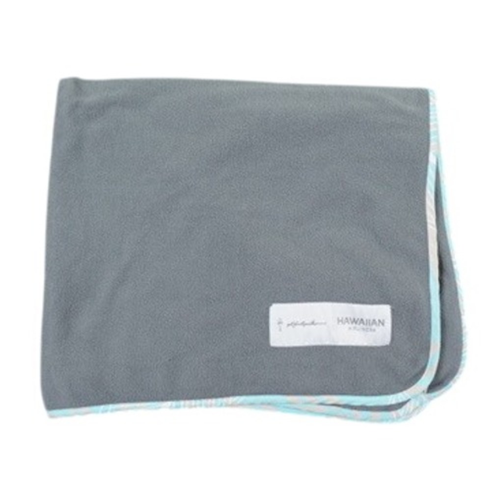 Hawaiian Airlines Kealopiko Blanket Gray Fleece Travel Throw Lap 64x40 Logo